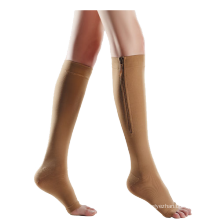 Open Toe Compression Stocking With YKK Zipper Prevent Varicose Vein